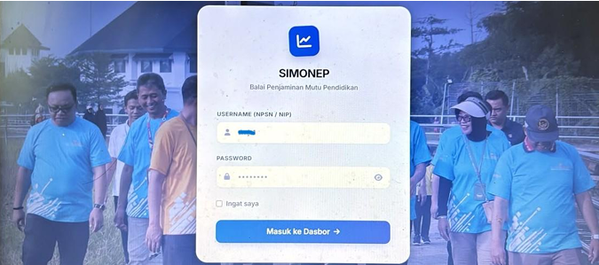 Tampilan sistem SIMONEP BPMP DIY